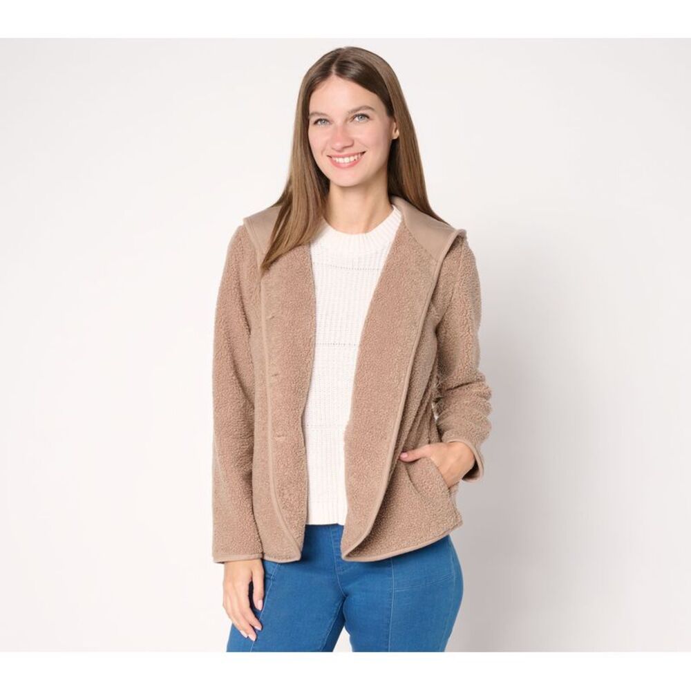 Susan Graver Women's Jacket Sz M Make Your Selection: Weekend Knit Brown